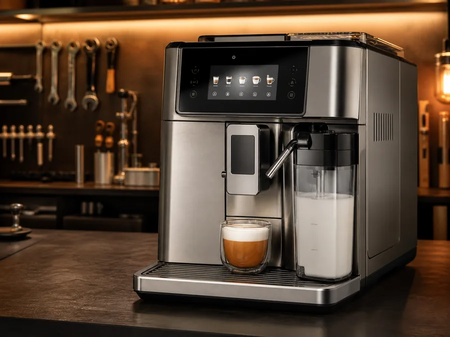 Иллюстрация кофемашины типа Gaggia Accademia в сервисной мастерской