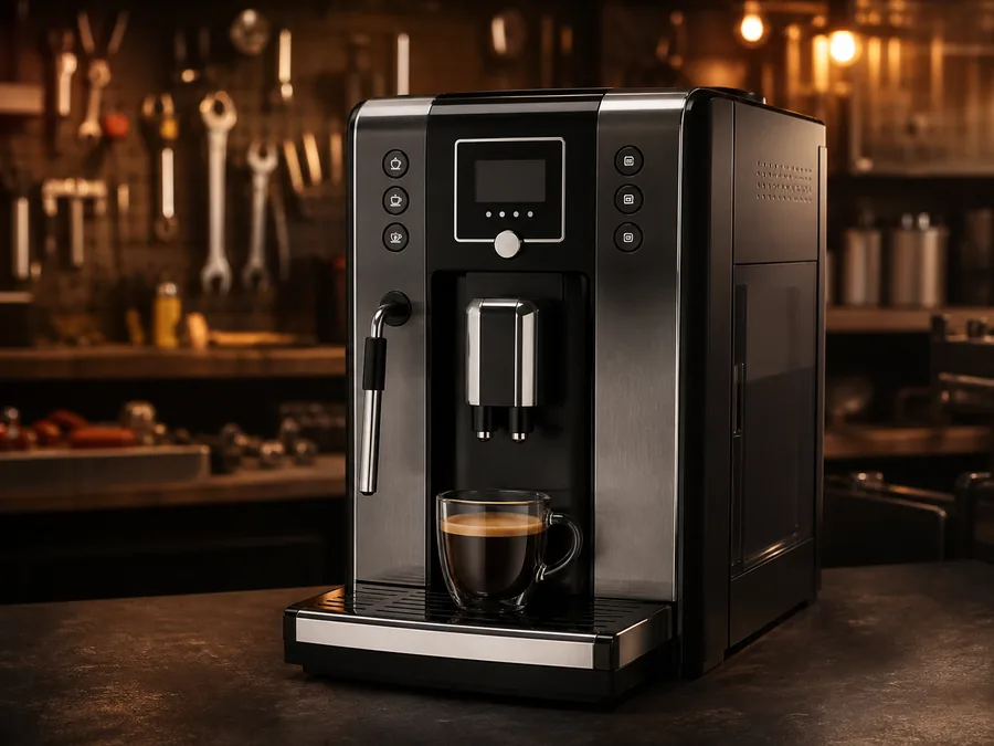 Иллюстрация кофемашины типа Gaggia Anima в сервисной мастерской