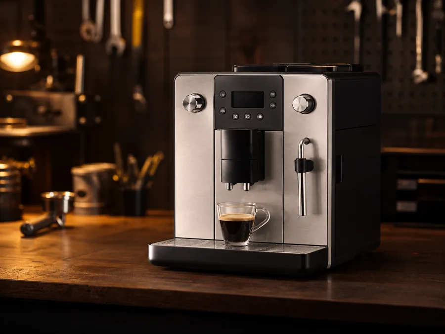 Иллюстрация кофемашины типа Gaggia Brera в сервисной мастерской