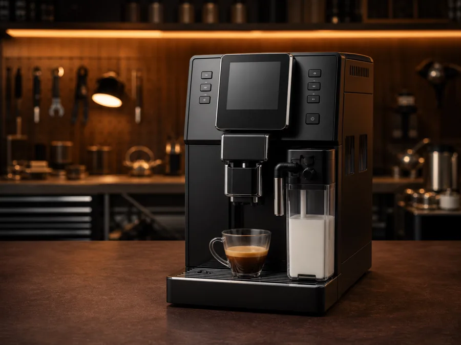 Иллюстрация кофемашины типа Gaggia Magenta в сервисной мастерской