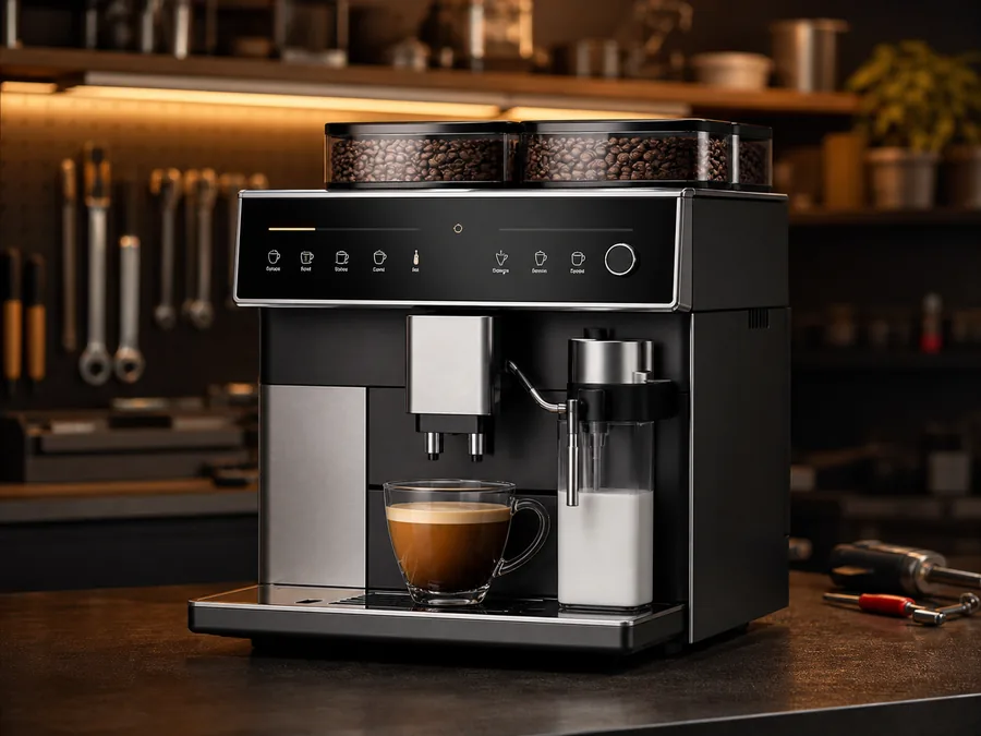 Иллюстрация кофемашины типа Melitta Barista в сервисной мастерской