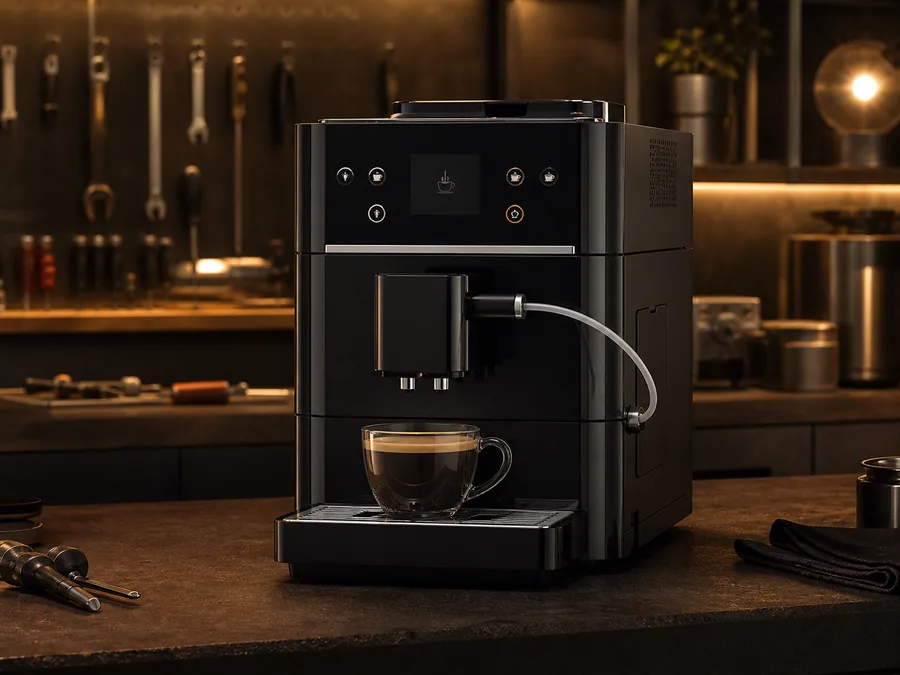 Иллюстрация кофемашины типа Melitta Passione в сервисной мастерской