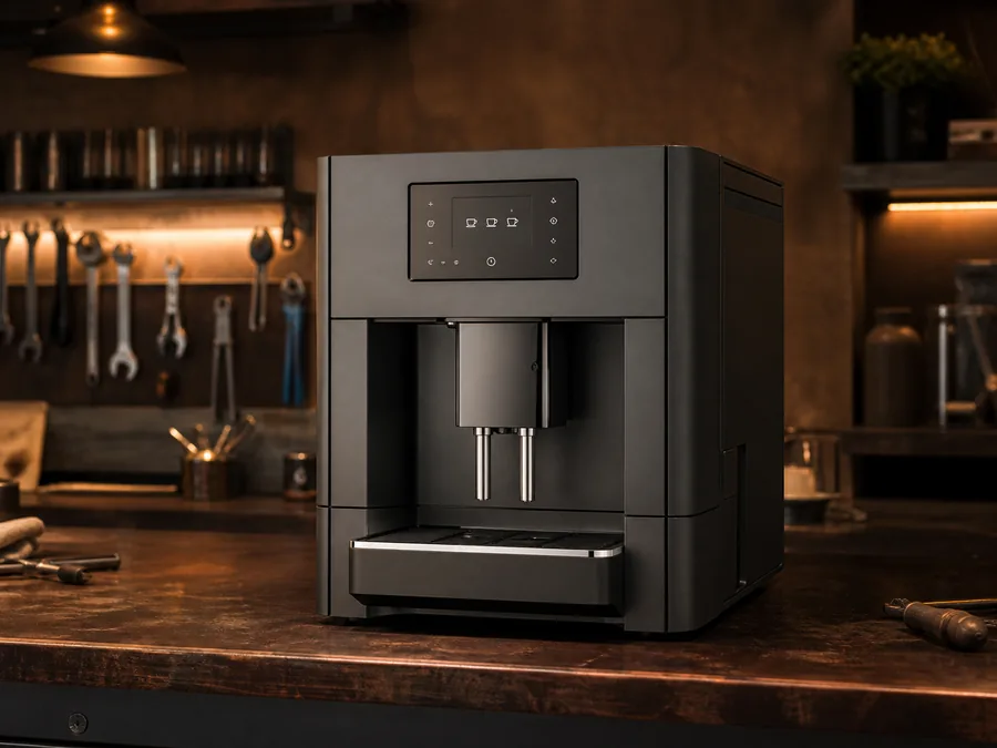 Иллюстрация кофемашины типа Miele CM 5 в сервисной мастерской