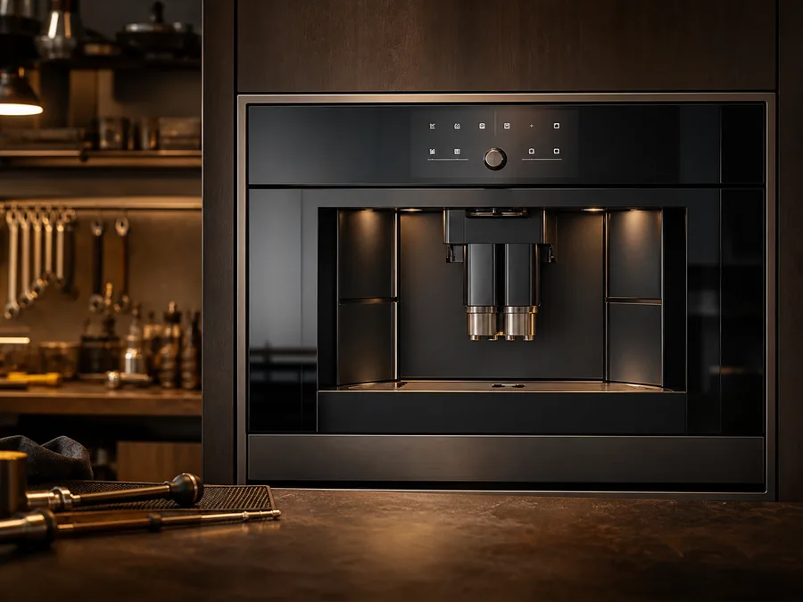 Иллюстрация кофемашины типа Miele CVA в сервисной мастерской