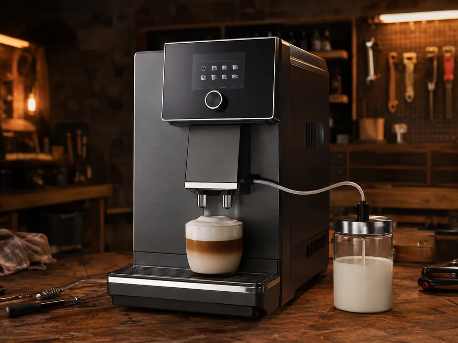 Иллюстрация кофемашины типа Nivona CafeRomatica NICR 790 в сервисной мастерской